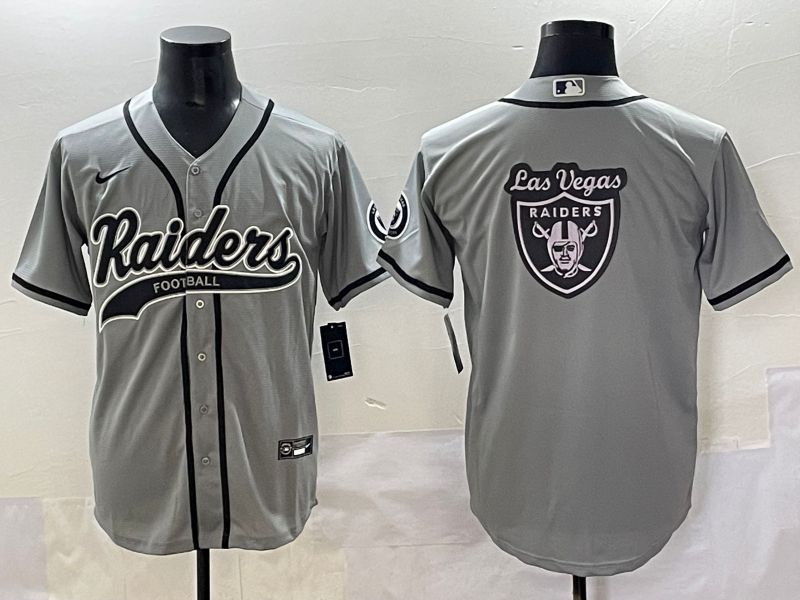 Men 2025 Oakland Raiders Blank Grey Joint Name Nike Limited NFL Jersey style 13->oakland raiders->NFL Jersey